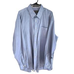 Forsyth of Canada Blue 2 Ply Wrinkle-Free Cotton button Down Shirt - 2XL